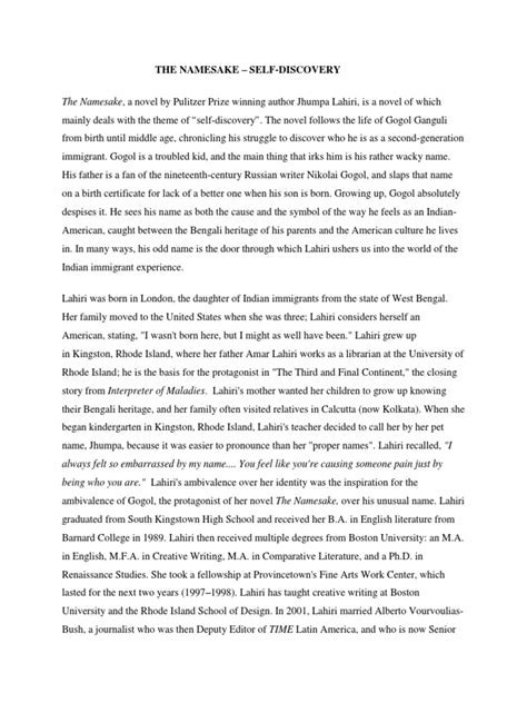 the namesake summary.